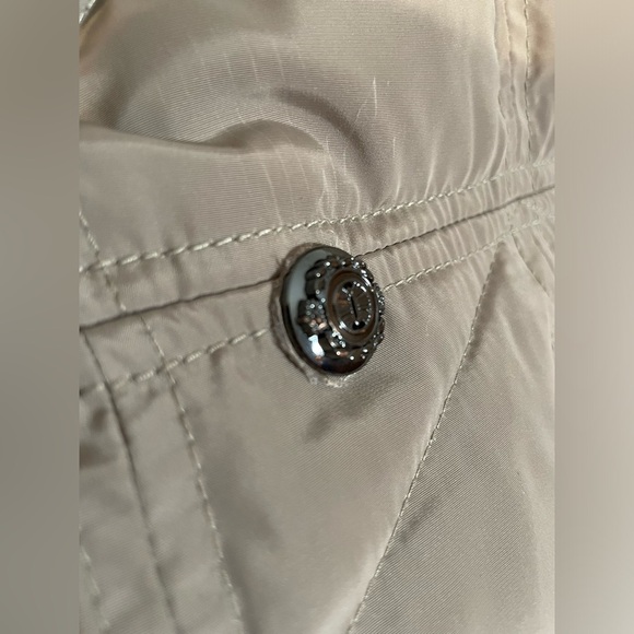 Laundry by Shelli Segal Women's Puffer Jacket Real Fur Collar Taupe Size Medium - Picture 16 of 16